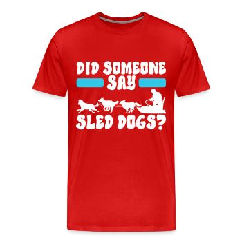 Sledding Sled dogs - Men's Premium Organic T-Shirt - red - Front - Damien (186cm)