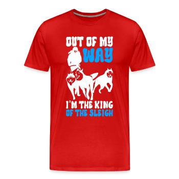 Sledding Sled dogs - Men's Premium Organic T-Shirt - red - Front - Damien (186cm)