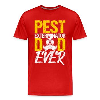 Exterminateur de lutte antiparasitaire - T-shirt bio Premium Homme - rouge - Devant - Damien (186cm)