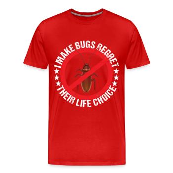 Exterminateur de lutte antiparasitaire - T-shirt bio Premium Homme - rouge - Devant - Damien (186cm)