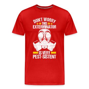Schädlingsbekämpfung Kammerjäger - Männer Premium Bio T-Shirt - Rot - Vorne - Damien (186cm)