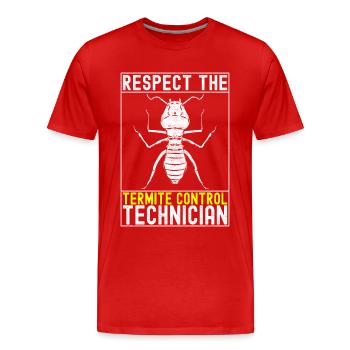 Exterminateur de lutte antiparasitaire - T-shirt bio Premium Homme - rouge - Devant - Damien (186cm)