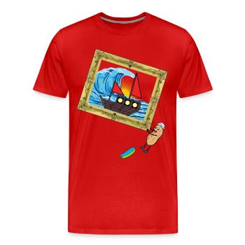 Peanut Seafarer Seaman Distress Ship - Men's Premium Organic T-Shirt - red - Front - Damien (186cm)