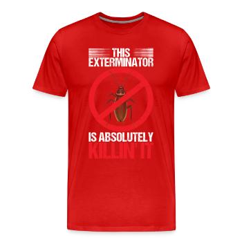 Schädlingsbekämpfung Kammerjäger - Männer Premium Bio T-Shirt - Rot - Vorne - Damien (186cm)