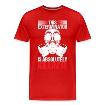 Schädlingsbekämpfung Kammerjäger - Männer Premium Bio T-Shirt - Rot - Vorne - Damien (186cm)