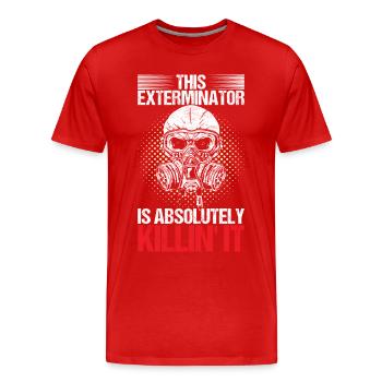 Exterminateur de lutte antiparasitaire - T-shirt bio Premium Homme - rouge - Devant - Damien (186cm)