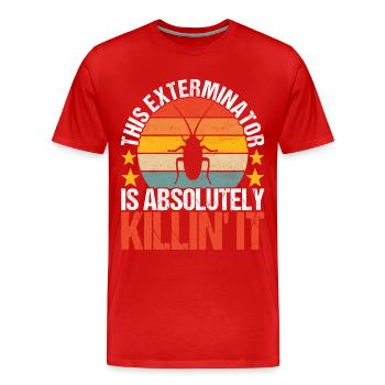 Schädlingsbekämpfung Kammerjäger - Männer Premium Bio T-Shirt - Rot - Vorne - Damien (186cm)