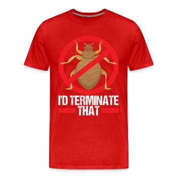 Exterminateur de lutte antiparasitaire - T-shirt bio Premium Homme - rouge - Devant - Damien (186cm)