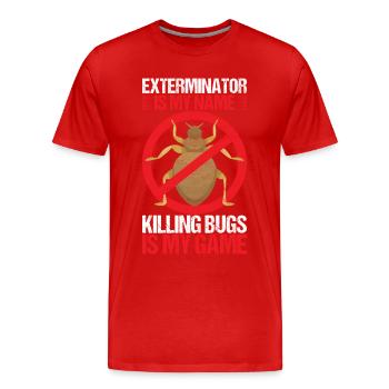 Exterminateur de lutte antiparasitaire - T-shirt bio Premium Homme - rouge - Devant - Damien (186cm)