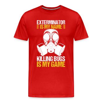 Schädlingsbekämpfung Kammerjäger - Männer Premium Bio T-Shirt - Rot - Vorne - Damien (186cm)