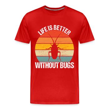 Exterminateurs de lutte antiparasitaire - T-shirt bio Premium Homme - rouge - Devant - Damien (186cm)