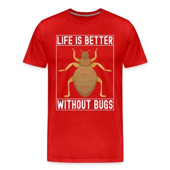 Exterminateurs de lutte antiparasitaire - T-shirt bio Premium Homme - rouge - Devant - Damien (186cm)