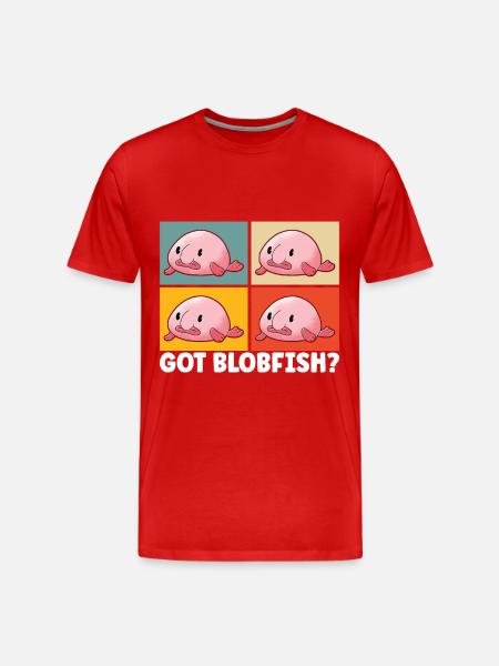 Cute Blob Fish Ugly Fish - Men's Premium Organic T-Shirt - red
