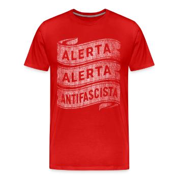 ALERTA ALERTA ANTIFASCISTES ANTIFASCISTES - T-shirt bio Premium Homme - rouge - Devant - Damien (186cm)