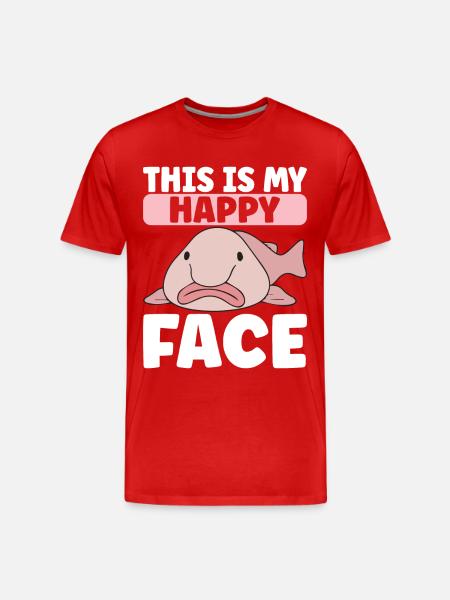 Cute Blob Fish Ugly Fish - Men's Premium Organic T-Shirt - red