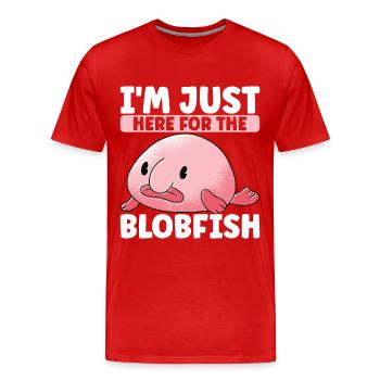 Poisson blob mignon poisson laid - T-shirt bio Premium Homme - rouge - Devant - Damien (186cm)