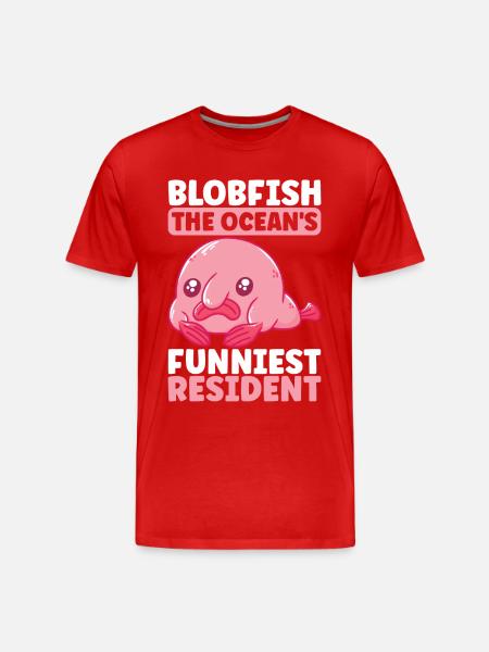 Cute Blob Fish Ugly Fish - Men's Premium Organic T-Shirt - red