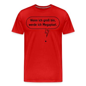 Wenn Ich Groß Bin, Werde Ich Megapixel. B Outline - Männer Premium Bio T-Shirt - Rot - Vorne - Damien (186cm)