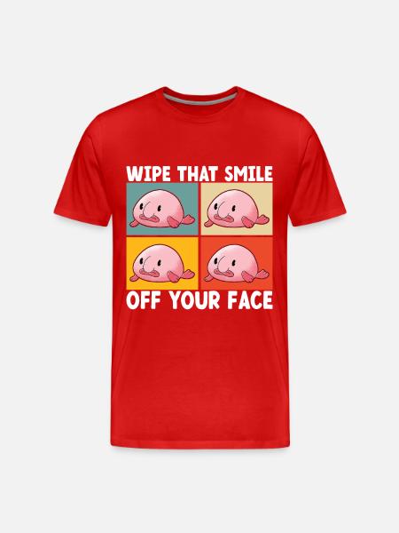 Cute Blob Fish Ugly Fish - Men's Premium Organic T-Shirt - red