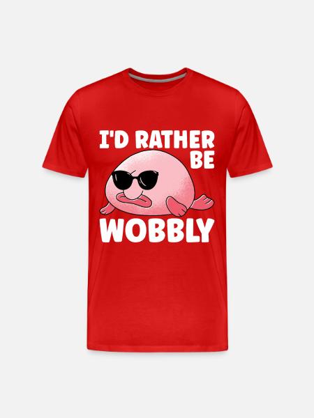 Cute Blob Fish Ugly Fish - Men's Premium Organic T-Shirt - red
