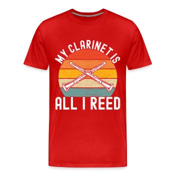 Clarinette Instrument à vent Clarinet - T-shirt bio Premium Homme - rouge - Devant - Damien (186cm)