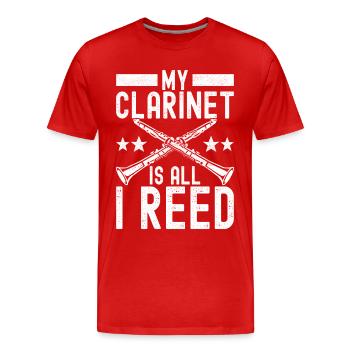 Clarinette Instrument à vent Clarinet - T-shirt bio Premium Homme - rouge - Devant - Damien (186cm)