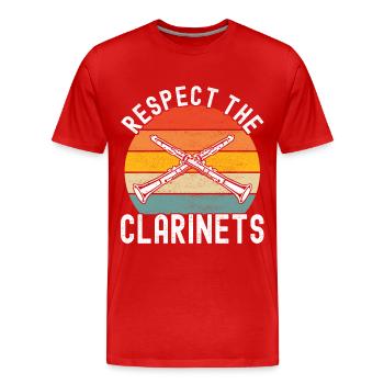 Klarinette Blasinstrument Klarinettenspieler - Männer Premium Bio T-Shirt - Rot - Vorne - Damien (186cm)