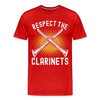 Klarinette Blasinstrument Klarinettenspieler - Männer Premium Bio T-Shirt - Rot - Vorne - Damien (186cm)