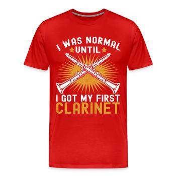 Clarinette Instrument à vent Clarinet - T-shirt bio Premium Homme - rouge - Devant - Damien (186cm)