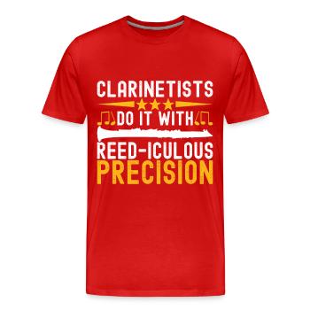 Klarinette Blasinstrument Klarinettenspieler - Männer Premium Bio T-Shirt - Rot - Vorne - Damien (186cm)