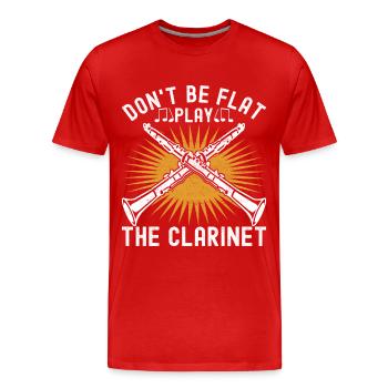 Klarinette Blasinstrument Klarinettenspieler - Männer Premium Bio T-Shirt - Rot - Vorne - Damien (186cm)