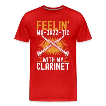 Klarinette Blasinstrument Klarinettenspieler - Männer Premium Bio T-Shirt - Rot - Vorne - Damien (186cm)
