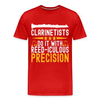 Klarinette Blasinstrument Klarinettenspieler - Männer Premium Bio T-Shirt - Rot - Vorne - Damien (186cm)