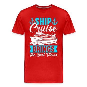 Kreuzfahrt Urlaub Kreuzfahrtschiff - Männer Premium Bio T-Shirt - Rot - Vorne - Damien (186cm)