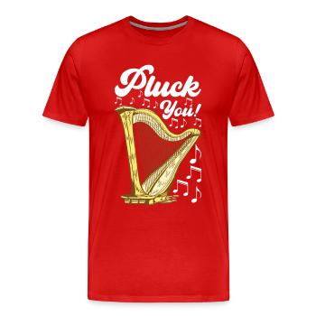 Harp design for harpists - Men's Premium Organic T-Shirt - red - Front - Damien (186cm)