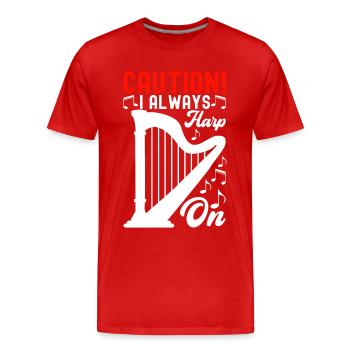Harp design for harpists - Men's Premium Organic T-Shirt - red - Front - Damien (186cm)