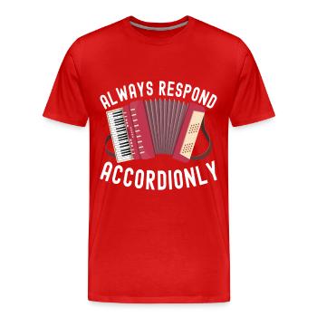 Accordion Instrument Accordion Player - Men's Premium Organic T-Shirt - red - Front - Damien (186cm)