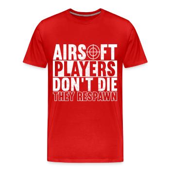 Pistolet Airsoft Airsoft Hobby - T-shirt bio Premium Homme - rouge - Devant - Damien (186cm)