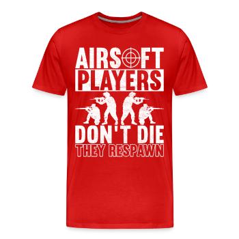 Pistolet Airsoft Airsoft Hobby - T-shirt bio Premium Homme - rouge - Devant - Damien (186cm)