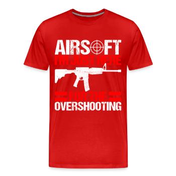 Pistolet Airsoft Airsoft Hobby - T-shirt bio Premium Homme - rouge - Devant - Damien (186cm)