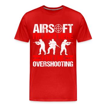 Pistolet Airsoft Airsoft Hobby - T-shirt bio Premium Homme - rouge - Devant - Damien (186cm)