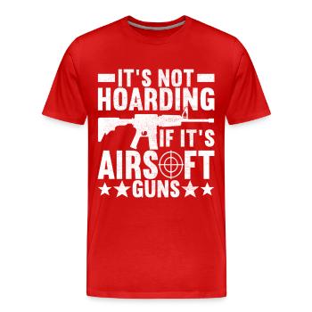 Pistolet Airsoft Airsoft Hobby - T-shirt bio Premium Homme - rouge - Devant - Damien (186cm)