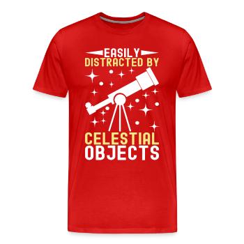 Atronome Astronomy - Men's Premium Organic T-Shirt - red - Front - Damien (186cm)