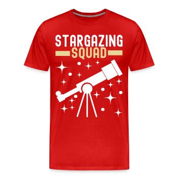 Atronome Astronomy - Men's Premium Organic T-Shirt - red - Front - Damien (186cm)