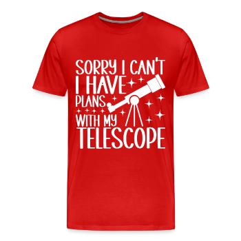 Astronomer Astronomy - Men's Premium Organic T-Shirt - red - Front - Damien (186cm)