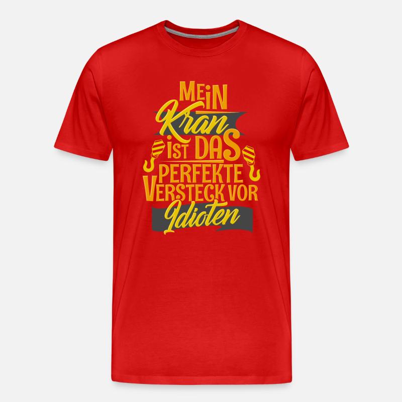 Kranführer - Männer Premium Bio T-Shirt - Rot