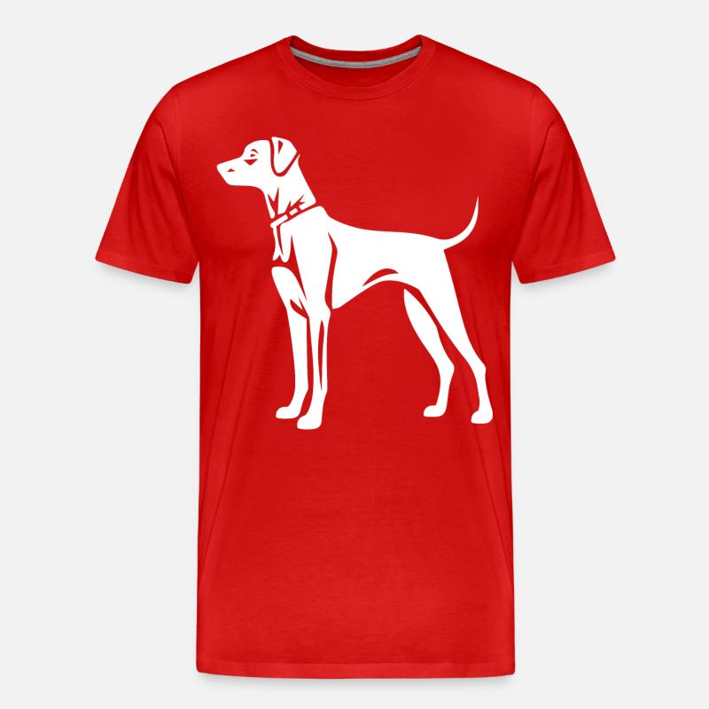 Great Dane Hund Silhouette - Männer Premium Bio T-Shirt - Rot