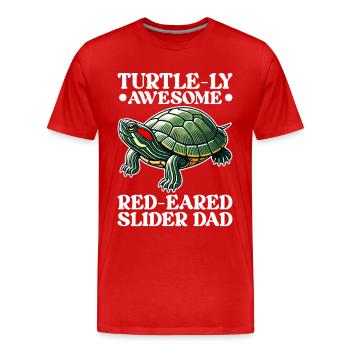 Turtle Red-eared Turtle - Men's Premium Organic T-Shirt - red - Front - Damien (186cm)