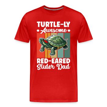 Turtle Red-eared Turtle - Men's Premium Organic T-Shirt - red - Front - Damien (186cm)