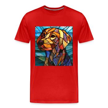 Stained Glass Artist Stained Glass Art - Men's Premium Organic T-Shirt - red - Front - Damien (186cm)